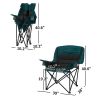 Outsunny Padded Camping Chair for Adults, Portable Folding Camping Chair with Side Pockets, Cup Holders, Carry Bag, Black