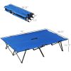 Outsunny 2 Person Folding Camping Cot for Adults, 50" Extra Wide Portable Sleeping Cot with Carry Bag, Elevated Camping Bed, Beach Hiking, Blue
