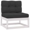 Patio Middle Sofas with Anthracite Cushions 2 pcs Solid Wood Pine