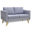 Sofa Set 2-Seater and 3-Seater Light Gray Fabric