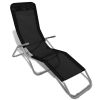 Sun Loungers 2 pcs Steel Frame and Textilene Black