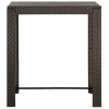 Patio Bar Table Brown 39.4"x23.8"x43.5" Poly Rattan