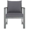 Patio Chairs 2 pcs with Dark Gray Cushions Solid Acacia Wood