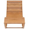 Rocking Sunlounger Solid Teak Wood