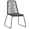 Patio Chairs 2 pcs Poly Rattan Black