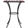 Mosaic Bistro Table Terracotta and White 23.6" Ceramic
