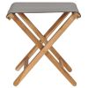 Folding Chairs 2 pcs Solid Teak Wood and Fabric Dark Gray