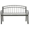 Patio Bench with a Table 49.2" Steel Gray