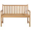 Patio Bench with Blue Cushion 47.2" Solid Teak Wood