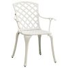 Patio Chairs 4 pcs Cast Aluminum White