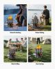 Camping Rocket Stove, Wood Burning Portable Rocket Stove with Carrying Bag for Backpacking, SPCC Steel, Double Door, Burn Twigs