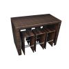 7 Piece Garden Bar Set Poly Rattan Brown