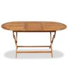 Folding Garden Table 63"x31.5"x29.5" Solid Teak Wood