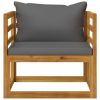 Patio Chair with Dark Gray Cushions Solid Acacia Wood