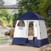 Outsunny Changing Room, Portable, 2-Room Privacy Tent with Shower Bag & Floor, Blue