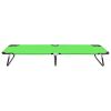 Folding Sun Lounger Steel Green
