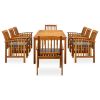 9 Piece Patio Dining Set with Cushions Solid Acacia Wood