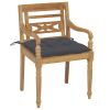Batavia Chairs 2 pcs with Anthracite Cushions Solid Teak Wood