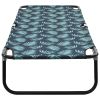 Folding Sun Lounger Steel Leaf Pattern
