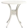 Patio Table White 30.7"x30.7"x28.3" Cast Aluminum