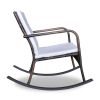 Rocking Garden Chair with Cushion and Pillow Poly Rattan Brown
