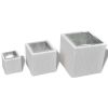 Garden Square Rattan Raised Bed Set 3 pcs White