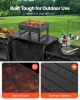 Camping Kitchen Table Portable Outdoor Cook Station Windshield Cupboard Aluminum