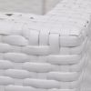 Garden Square Rattan Raised Bed Set 3 pcs White