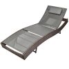 Sun Lounger Poly Rattan Brown