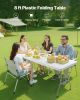 8 Ft Plastic Folding Table Portable Picnic Utility Table Handle Indoor Outdoor