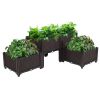 4Pcs Free Splicing Injection Planting Box Brown-dk