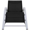 Sun Loungers 2 pcs with Table Aluminum Black