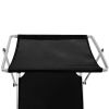 Folding Sun Lounger with Roof Aluminium and Textilene Black
