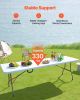 8 Ft Plastic Folding Table Portable Picnic Utility Table Handle Indoor Outdoor