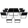 9 Piece Outdoor Dining Set with Cushions Poly Rattan Black