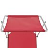 Folding Sun Lounger with Roof Aluminium and Textilene Red