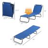 Outsunny Folding Chaise Lounge Pool Chairs, Outdoor Sun Tanning Chairs with 5-Level Reclining Back, Steel Frame for Beach, Yard, Patio, Blue