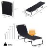 Outsunny Folding Chaise Lounge Pool Chairs, Outdoor Sun Tanning Chairs with 5-Level Reclining Back, Steel Frame for Beach, Yard, Patio, Black