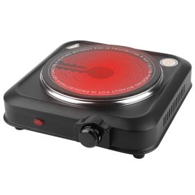 1200W Electric Infrared Single Burner Portable Heating Hot Plate Stove Countertop RV Hotplate with 7.5” Glass Cooktop Stepless Temperature Adjustments
