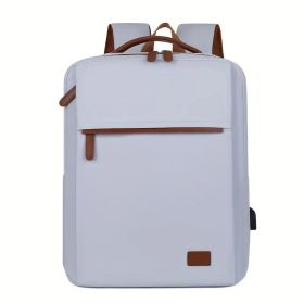 Backpack Oxford Cloth Business Computer Bag With Large Capacity, Strong And Wearable Student School Bag, Solid Color And Versatile Travel Backpack (Option: Light blue)