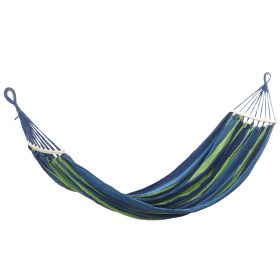 Double Hammock 2 Person Canvas Hanging Hammock Swing Bed with Carrying Bag Hold 330LBS for Camping Travel Beach (Option: DoubleHammockBlue)