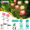 2 Packs Solar LED Chrysanthemum Lights Solar Powered Garden Flower Stake Lamp Waterproof Landscape Decorative Light for Garden Patio Yard