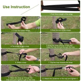 600lbs Load 2 Persons Hammock w/Mosquito Net Outdoor Hiking Camping Hommock Portable Nylon Swing Hanging Bed w/ Strap Hook Carry Bag (Option: GRY)