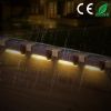 4Pcs Solar Powered LED Step Lights Outdoor IP55 Waterproof Dusk To Dawn Sensor Fence Lamps For Stairs Yard Railing