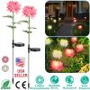 2 Packs Solar LED Chrysanthemum Lights Solar Powered Garden Flower Stake Lamp Waterproof Landscape Decorative Light for Garden Patio Yard