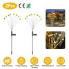 2Pcs Solar Firefly Lights Swaying Decorative Pathway Stake Lamp IP65 Waterproof Landscape Patio Yard Night Light