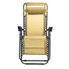 Zero Gravity Lounge Chair 330lbs Load Foldable Recliner Chair w/ Stress Relief Pillow Patio Poolside Beach Lying Chair