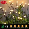 2Pcs Solar Firefly Lights Swaying Decorative Pathway Lamp IP65 Waterproof Landscape Patio Yard Night Light