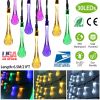 Outdoor Solar String Lights 21 Feet 30 LEDs Water Drop Solar Powered Lights Waterproof Solar Fairy Lights Decorative Solar Powered Lights for Home Pat