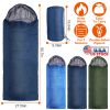 Camping Sleeping Bags for Adults Teens Moisture-Proof Hiking Sleep Bag with Carry Bag 32-50℉ for Spring Autumn Winter Seasons